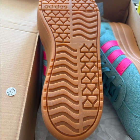 Adidas Women's Teal and Pink Platform Sneakers VL Court Bold J - Picture 4 of 4